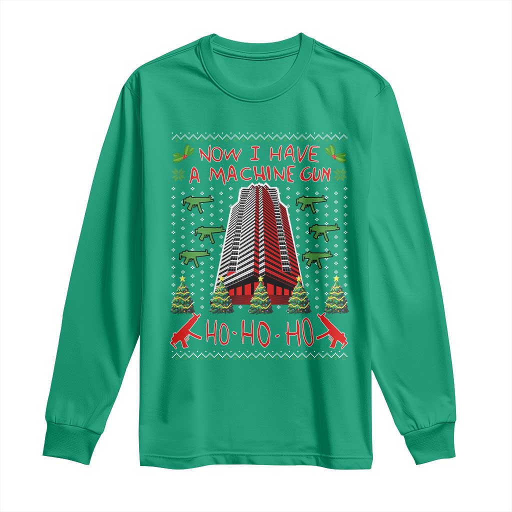 Now I Have A Machine Gun Long Sleeve Shirt Nakatomi Plaza Christmas Party 1988 Ugly Xmas Gift - Wonder Print Shop