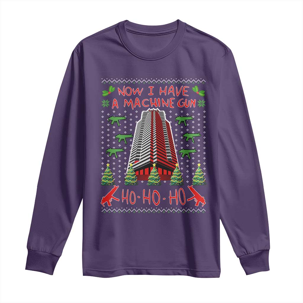Now I Have A Machine Gun Long Sleeve Shirt Nakatomi Plaza Christmas Party 1988 Ugly Xmas Gift - Wonder Print Shop