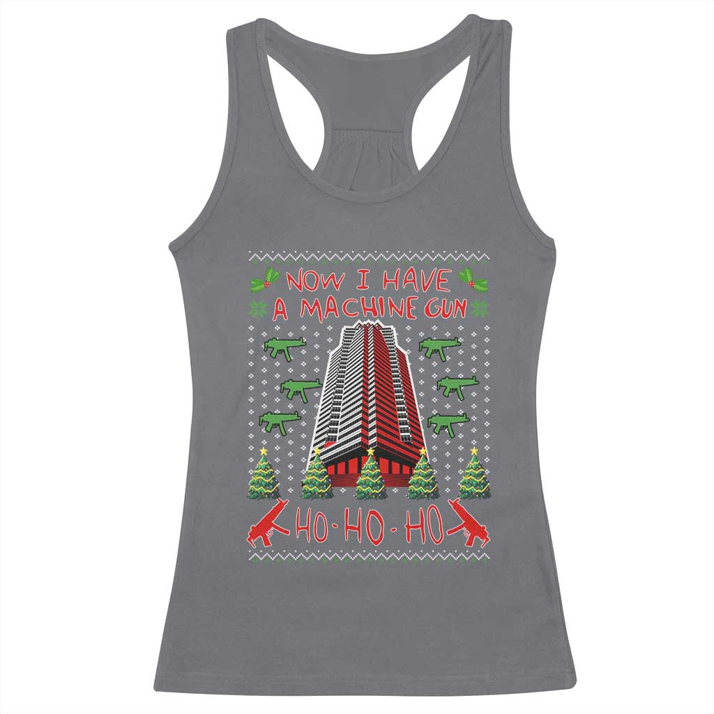 Now I Have A Machine Gun Racerback Tank Top Nakatomi Plaza Christmas Party 1988 Ugly Xmas Gift - Wonder Print Shop
