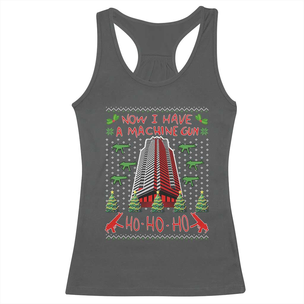 Now I Have A Machine Gun Racerback Tank Top Nakatomi Plaza Christmas Party 1988 Ugly Xmas Gift - Wonder Print Shop