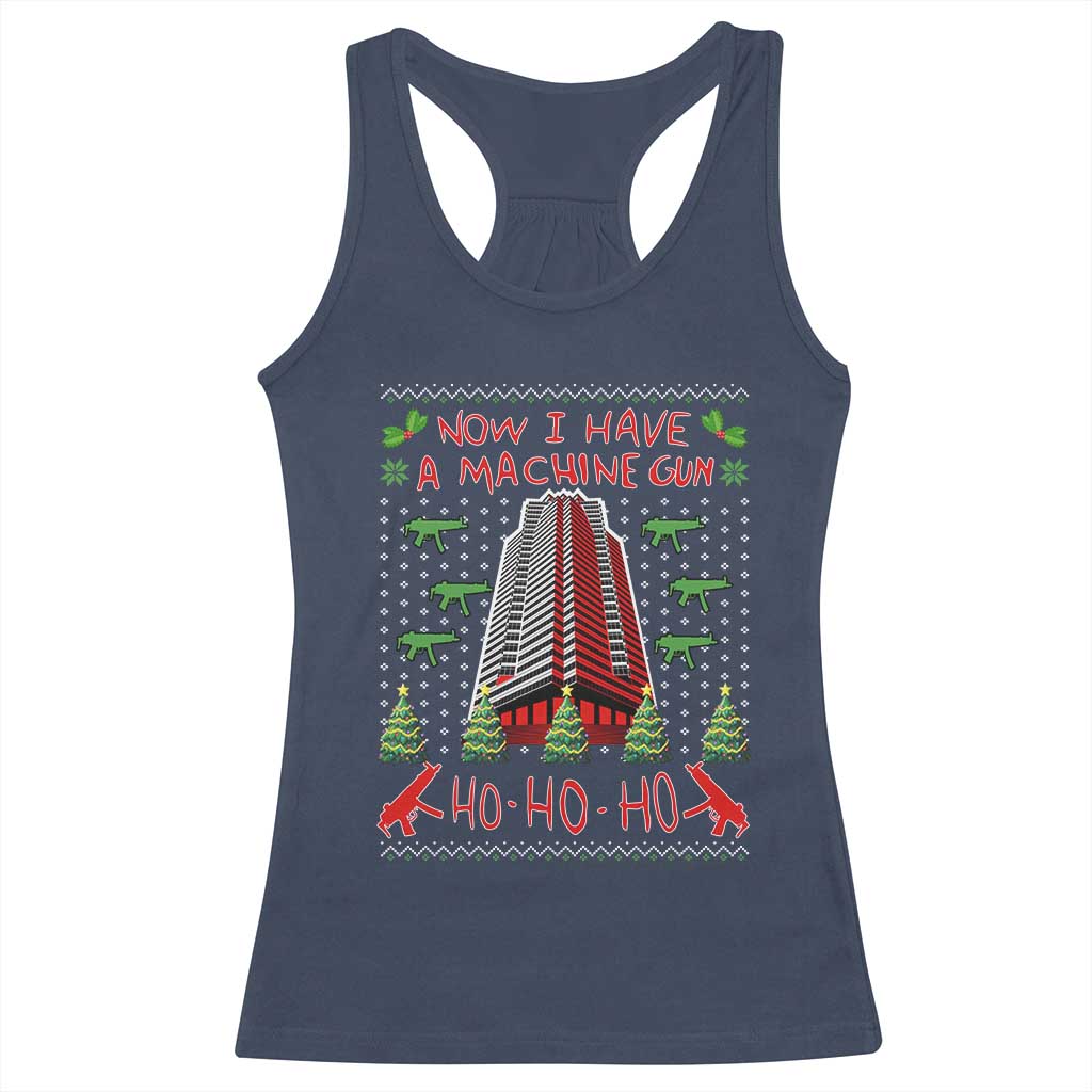 Now I Have A Machine Gun Racerback Tank Top Nakatomi Plaza Christmas Party 1988 Ugly Xmas Gift - Wonder Print Shop