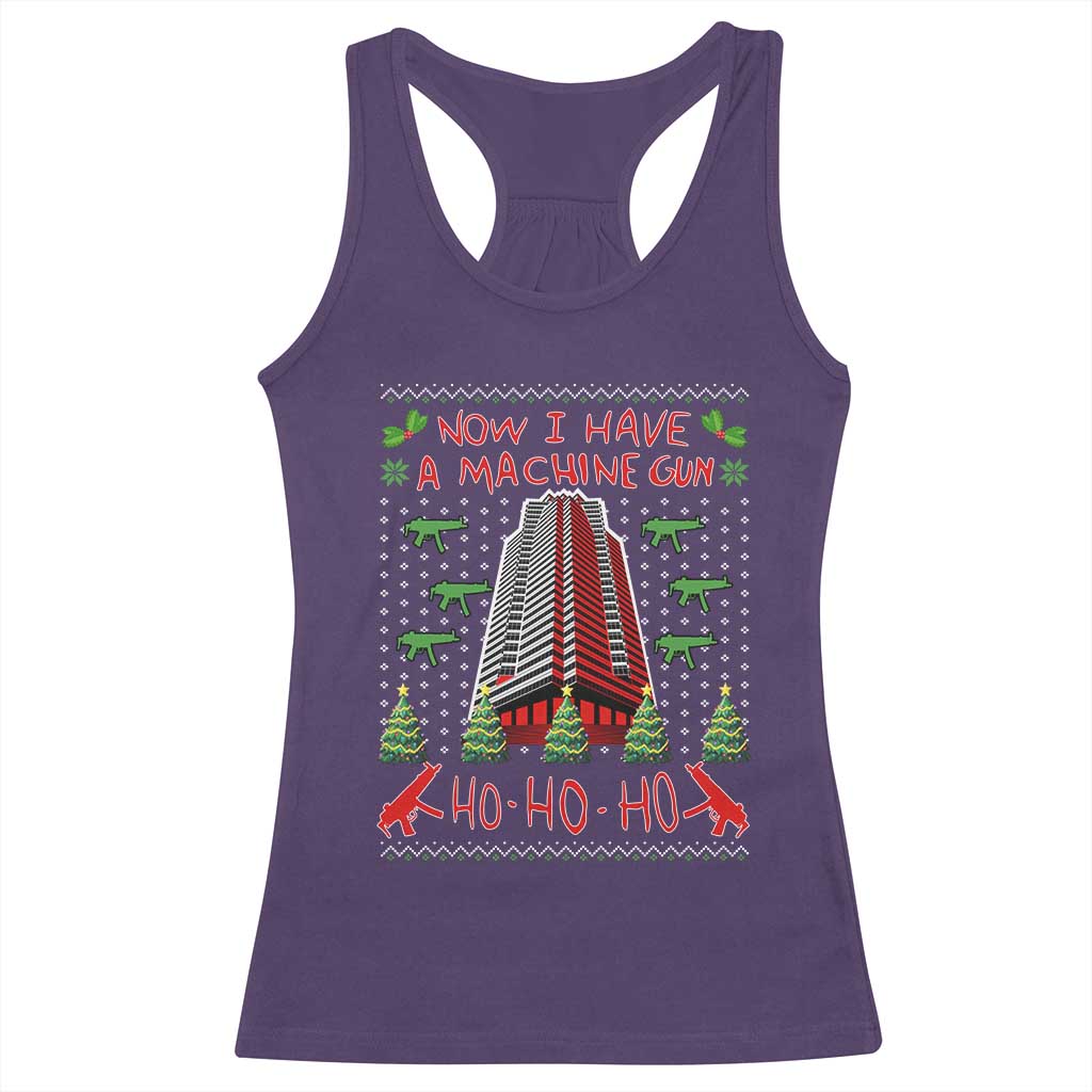 Now I Have A Machine Gun Racerback Tank Top Nakatomi Plaza Christmas Party 1988 Ugly Xmas Gift - Wonder Print Shop
