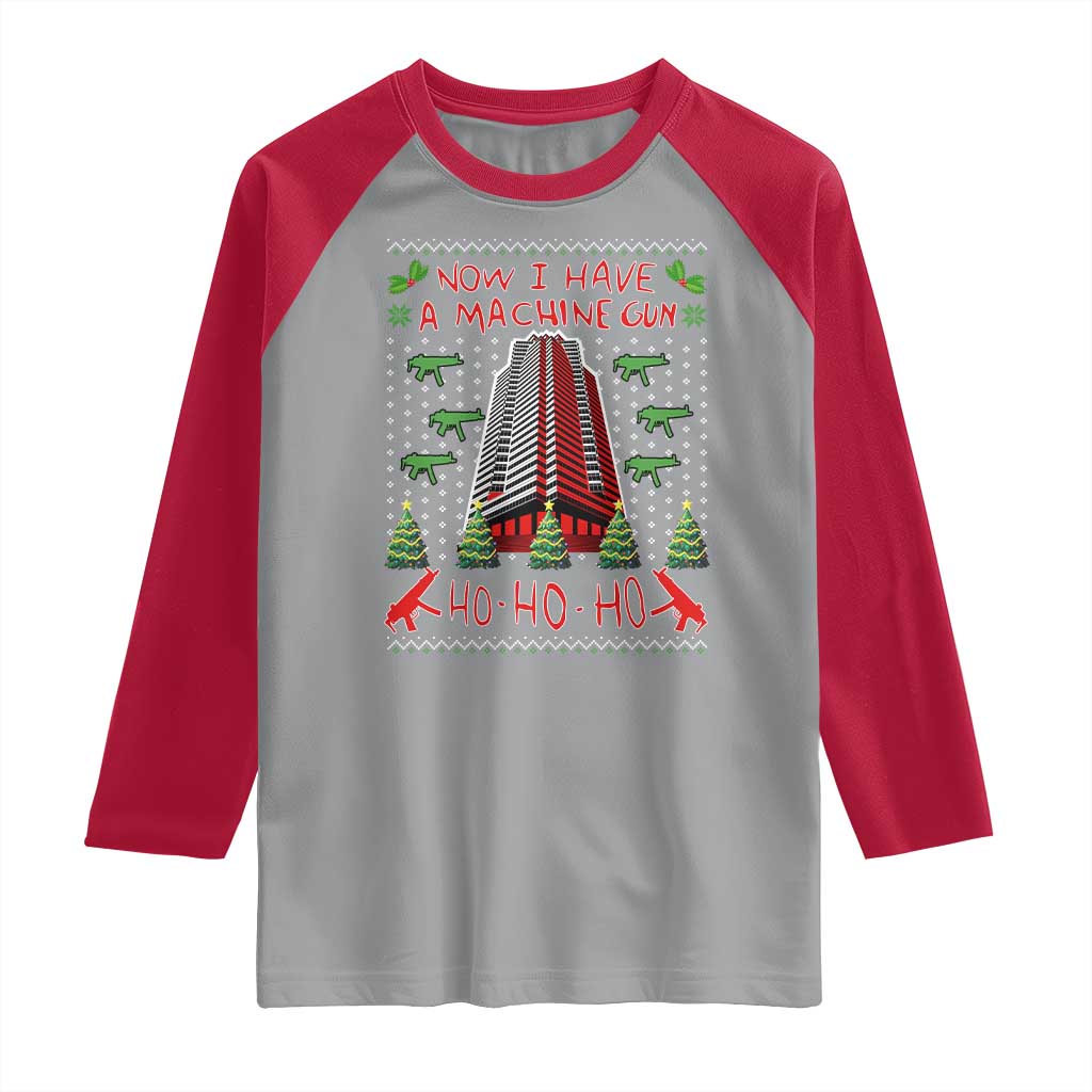 Now I Have A Machine Gun Raglan Shirt Nakatomi Plaza Christmas Party 1988 Ugly Xmas Gift - Wonder Print Shop