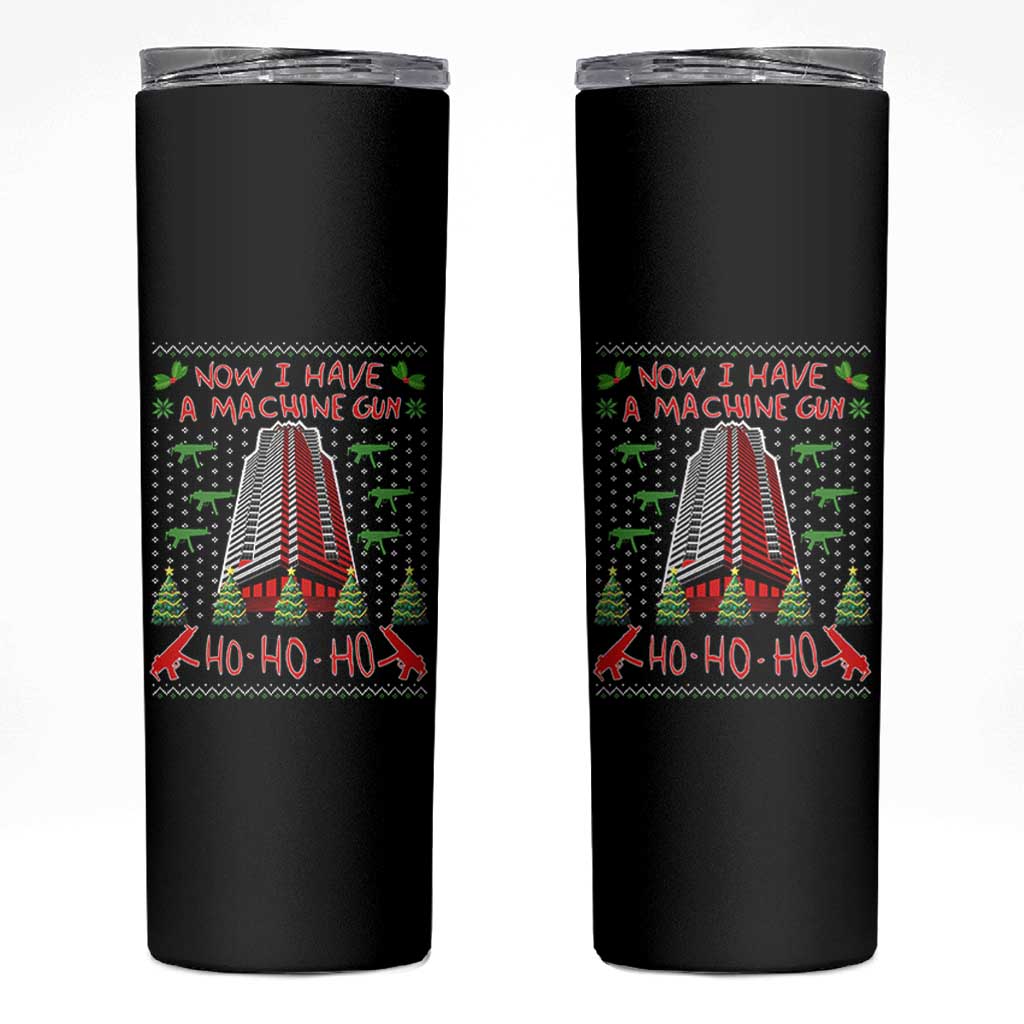 Now I Have A Machine Gun Skinny Tumbler Nakatomi Plaza Christmas Party 1988 Ugly Xmas Gift - Wonder Print Shop