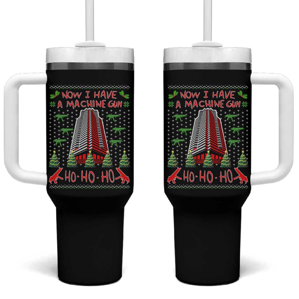 Now I Have A Machine Gun Tumbler With Handle Nakatomi Plaza Christmas Party 1988 Ugly Xmas Gift - Wonder Print Shop