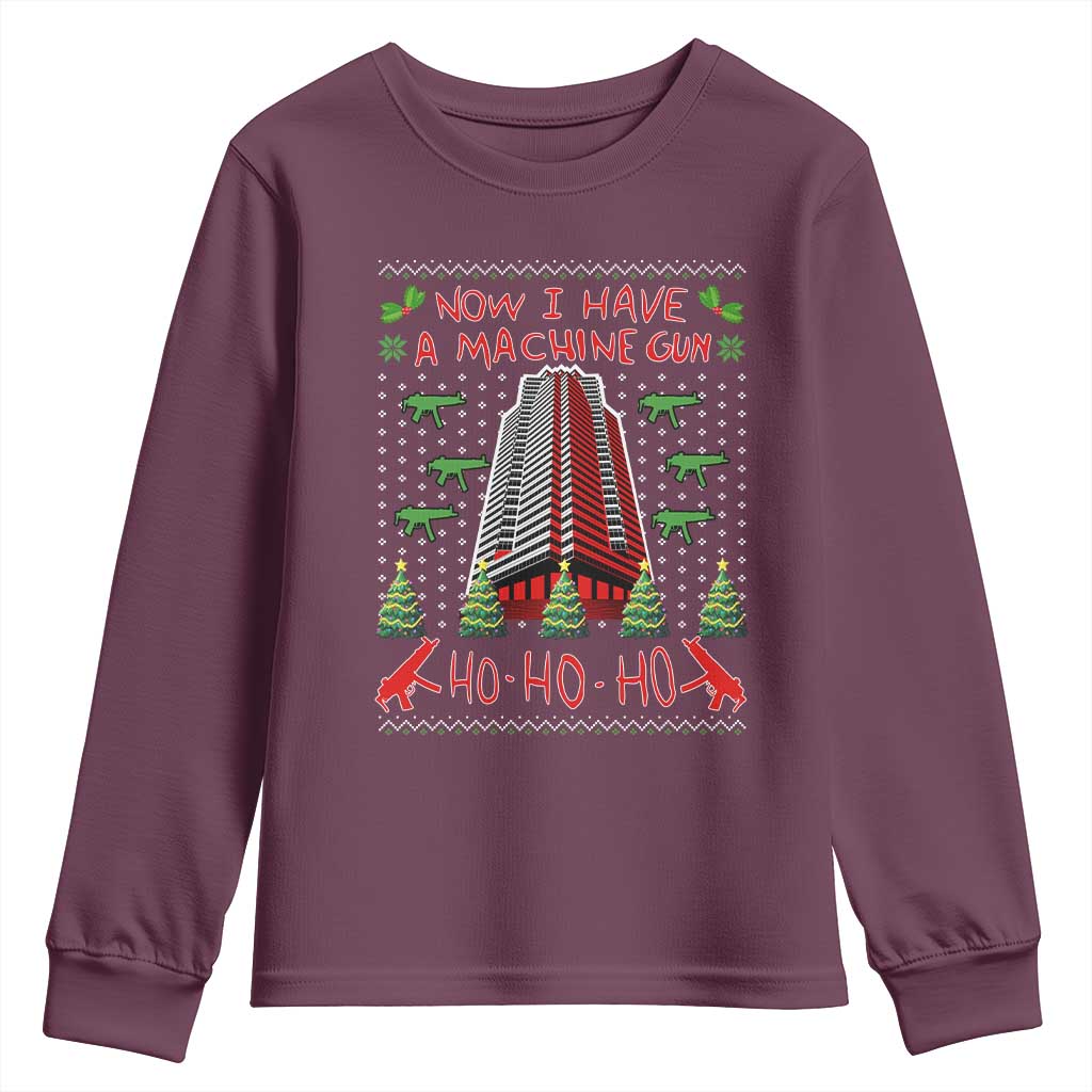 Now I Have A Machine Gun Youth Sweatshirt Nakatomi Plaza Christmas Party 1988 Ugly Xmas Gift - Wonder Print Shop