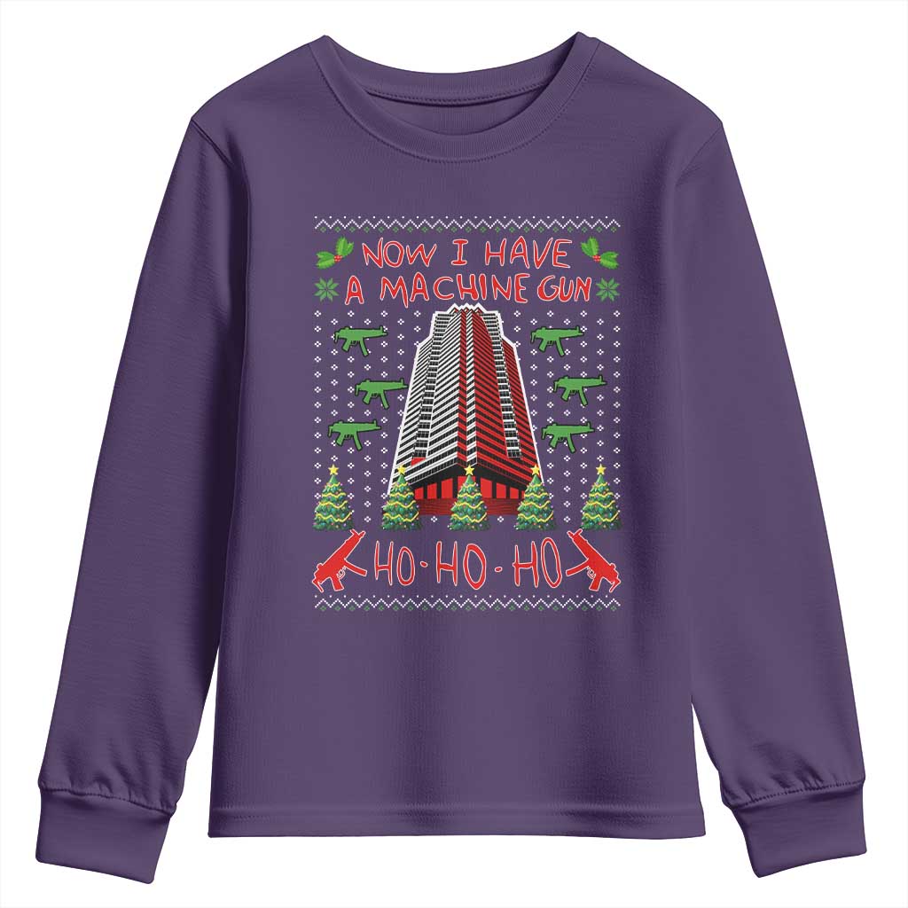 Now I Have A Machine Gun Youth Sweatshirt Nakatomi Plaza Christmas Party 1988 Ugly Xmas Gift - Wonder Print Shop