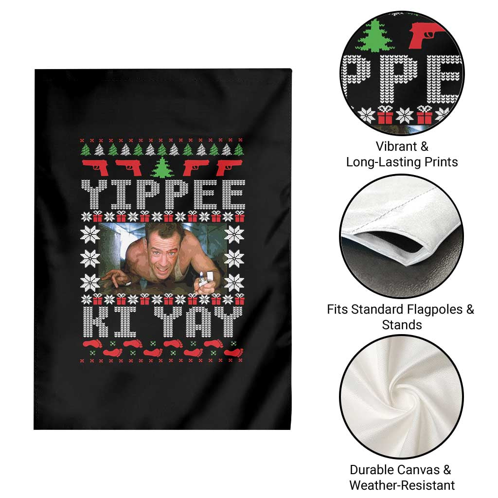 Yippee Ki Yay Garden Flag Funny 80's Movie Xmas Gift Ugly Christmas - Wonder Print Shop