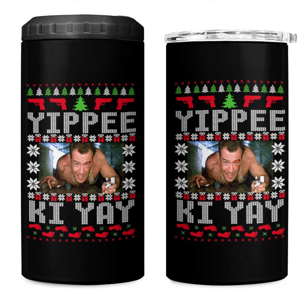 Yippee Ki Yay 4 in 1 Can Cooler Tumbler Funny 80's Movie Xmas Gift Ugly Christmas - Wonder Print Shop