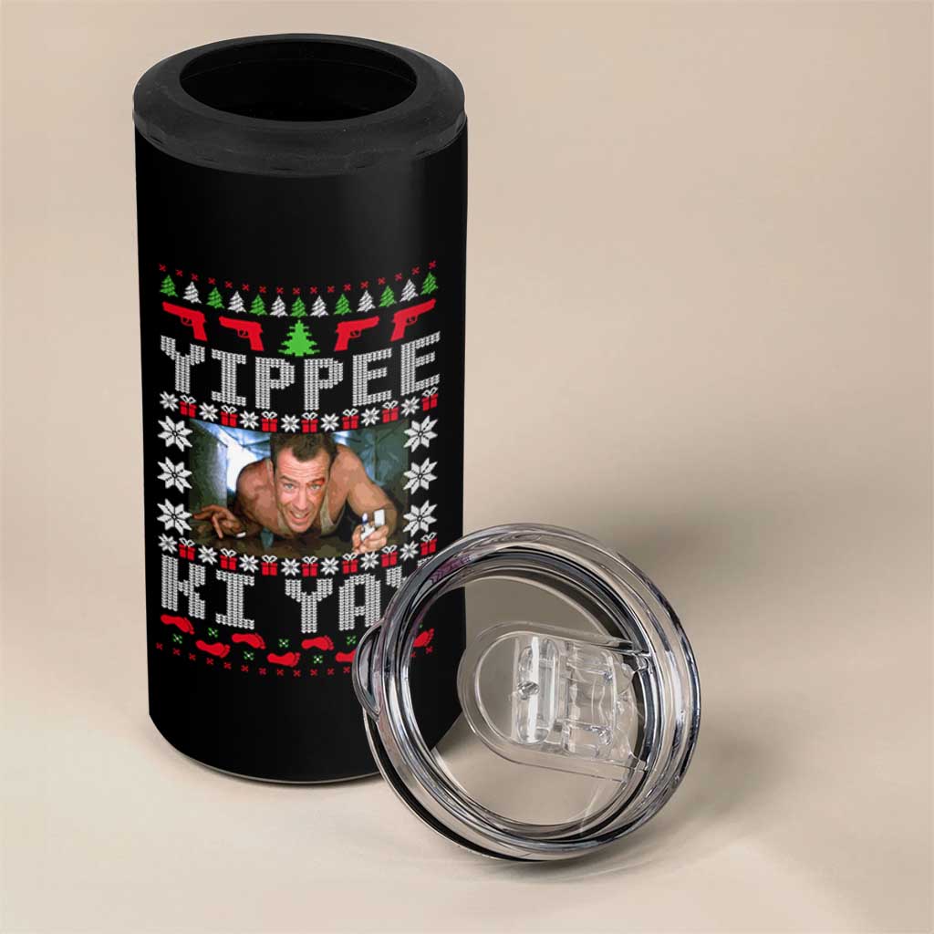Yippee Ki Yay 4 in 1 Can Cooler Tumbler Funny 80's Movie Xmas Gift Ugly Christmas - Wonder Print Shop