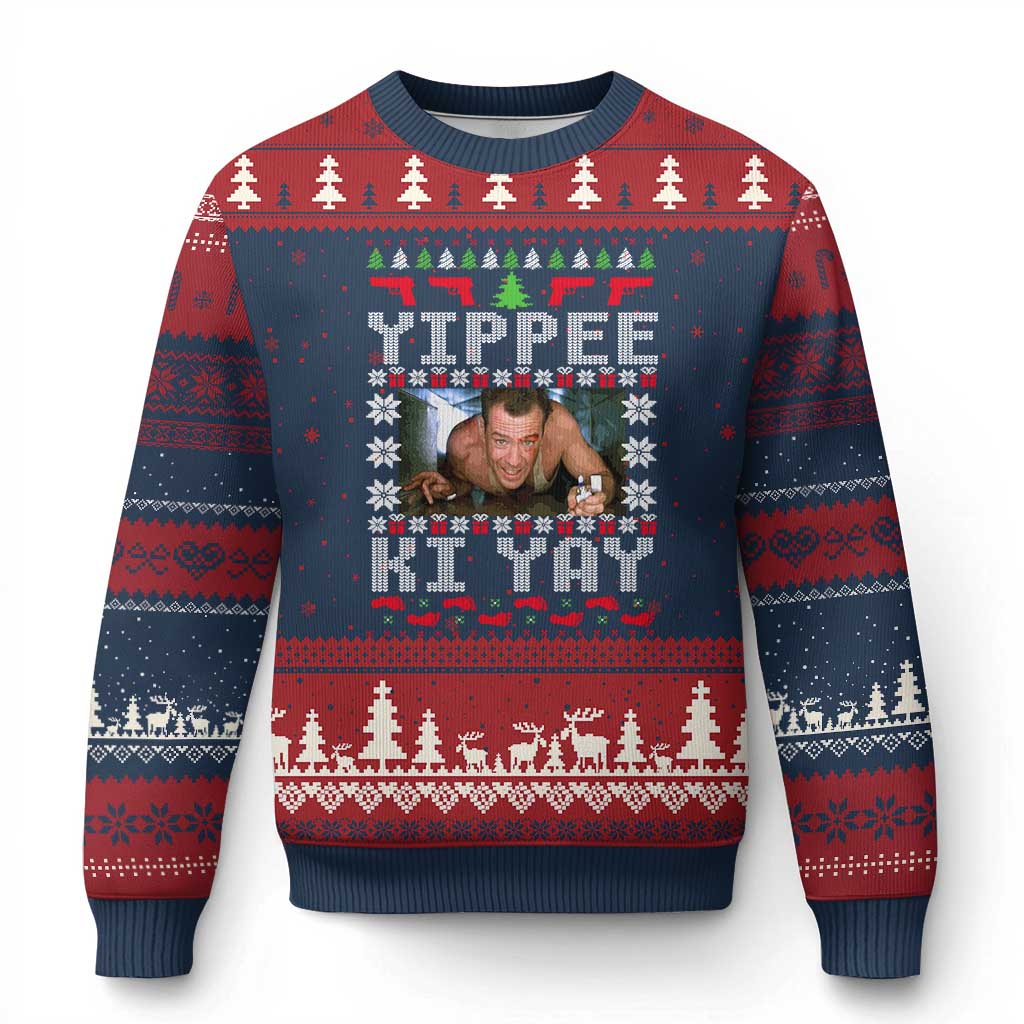 Yippee Ki Yay Ugly Christmas Sweater Funny 80's Movie Xmas Gift Ugly Xmas - Wonder Print Shop