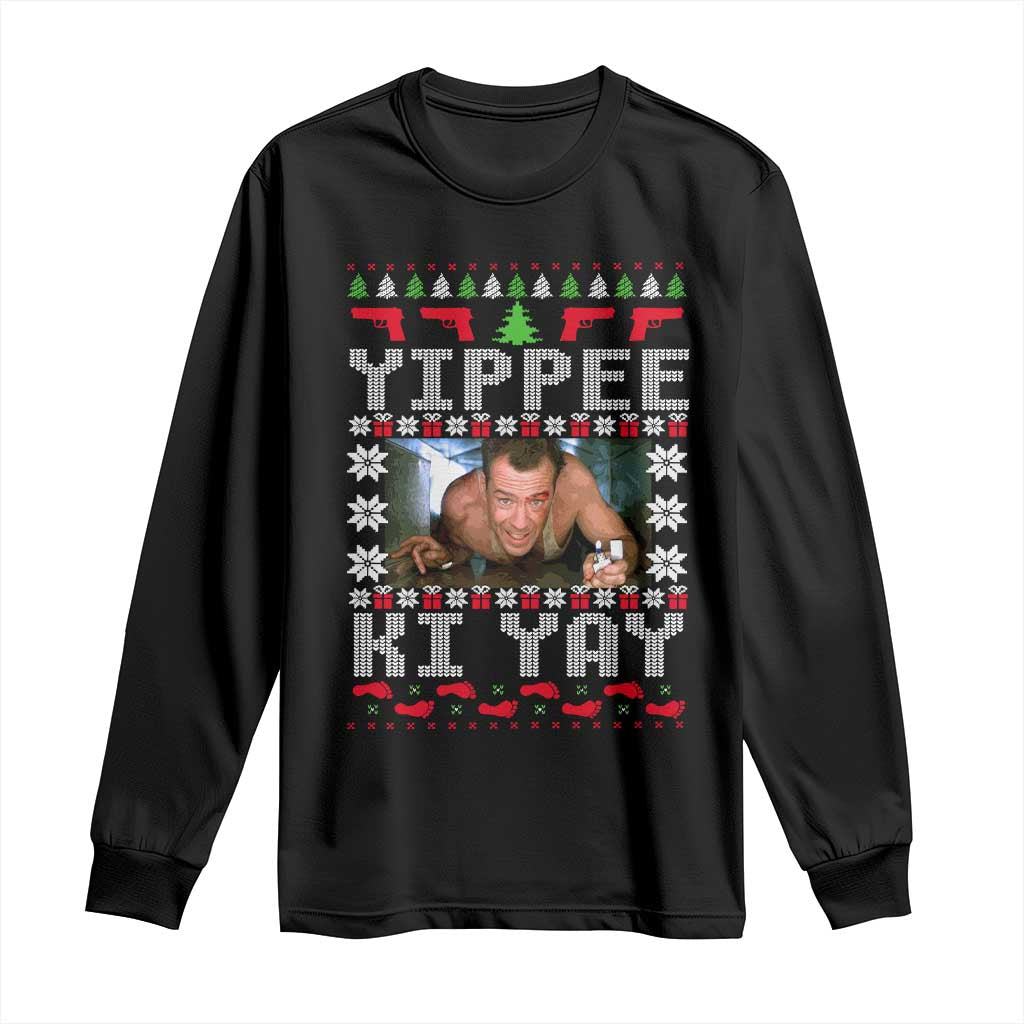 Yippee Ki Yay Long Sleeve Shirt Funny 80's Movie Xmas Gift Ugly Christmas - Wonder Print Shop