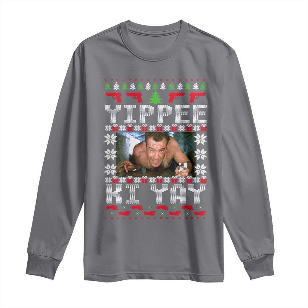 Yippee Ki Yay Long Sleeve Shirt Funny 80's Movie Xmas Gift Ugly Christmas - Wonder Print Shop