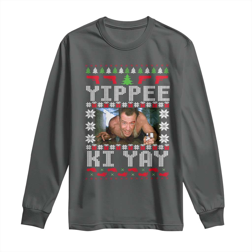 Yippee Ki Yay Long Sleeve Shirt Funny 80's Movie Xmas Gift Ugly Christmas - Wonder Print Shop