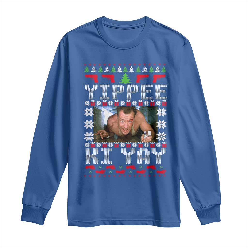 Yippee Ki Yay Long Sleeve Shirt Funny 80's Movie Xmas Gift Ugly Christmas - Wonder Print Shop