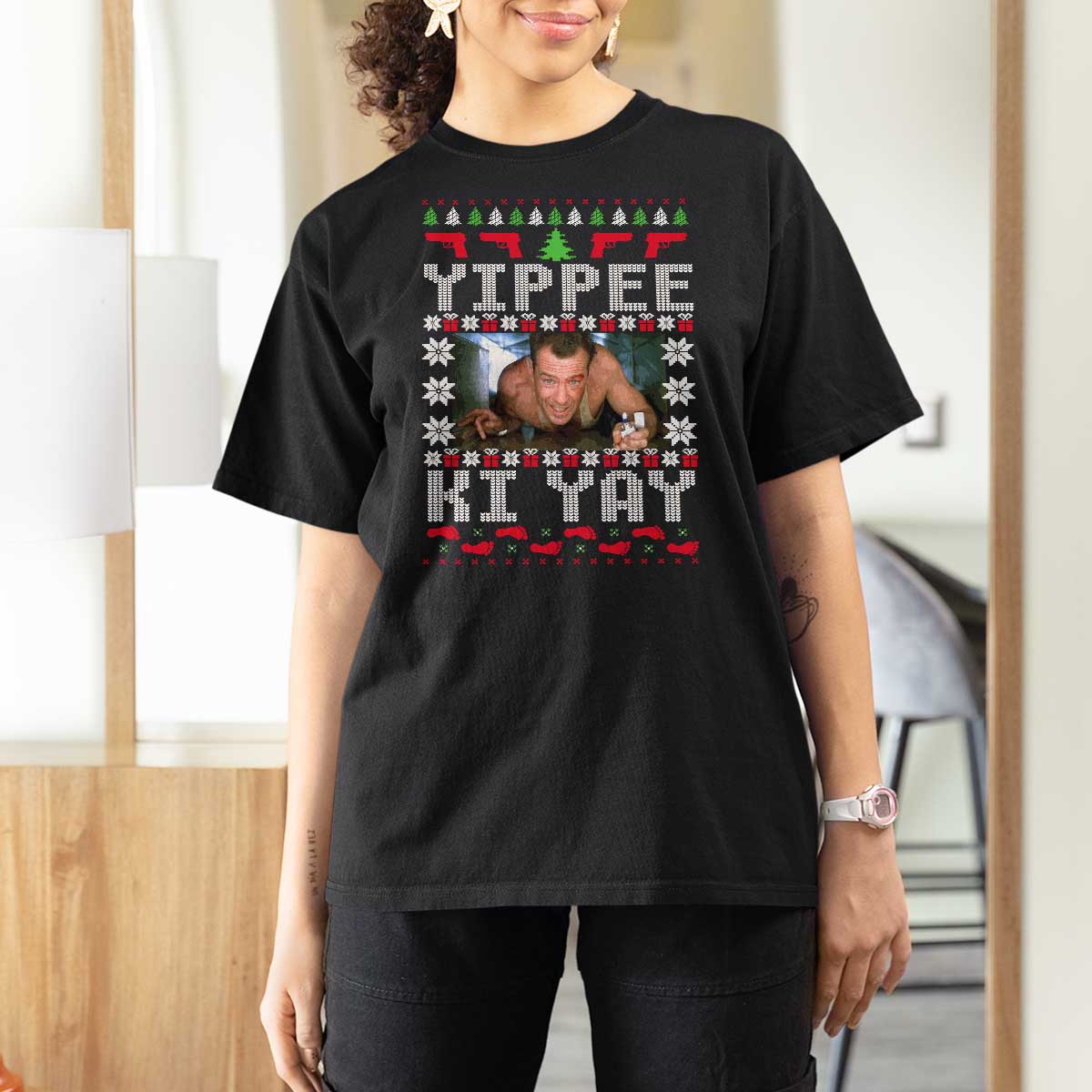 Yippee Ki Yay T Shirt For Women Funny 80's Movie Xmas Gift Ugly Christmas - Wonder Print Shop