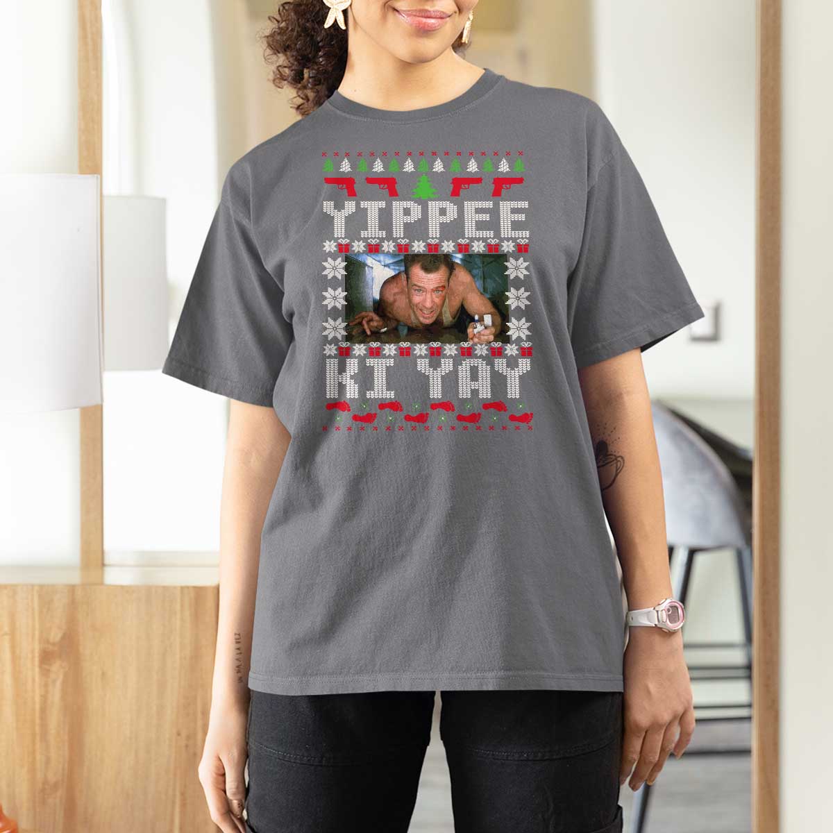 Yippee Ki Yay T Shirt For Women Funny 80's Movie Xmas Gift Ugly Christmas - Wonder Print Shop