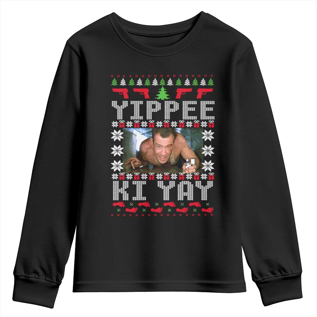 Yippee Ki Yay Youth Sweatshirt Funny 80's Movie Xmas Gift Ugly Christmas - Wonder Print Shop
