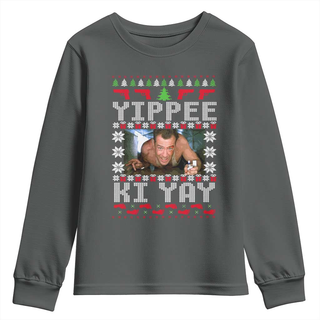 Yippee Ki Yay Youth Sweatshirt Funny 80's Movie Xmas Gift Ugly Christmas - Wonder Print Shop