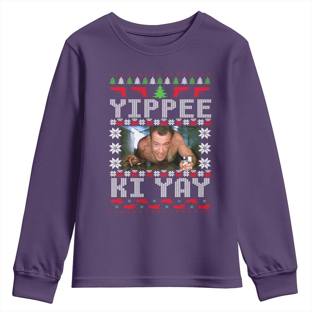 Yippee Ki Yay Youth Sweatshirt Funny 80's Movie Xmas Gift Ugly Christmas - Wonder Print Shop