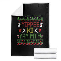 Yippee Ki Yay Throw Blanket 80's Movie Xmas Gift Ugly Christmas - Wonder Print Shop