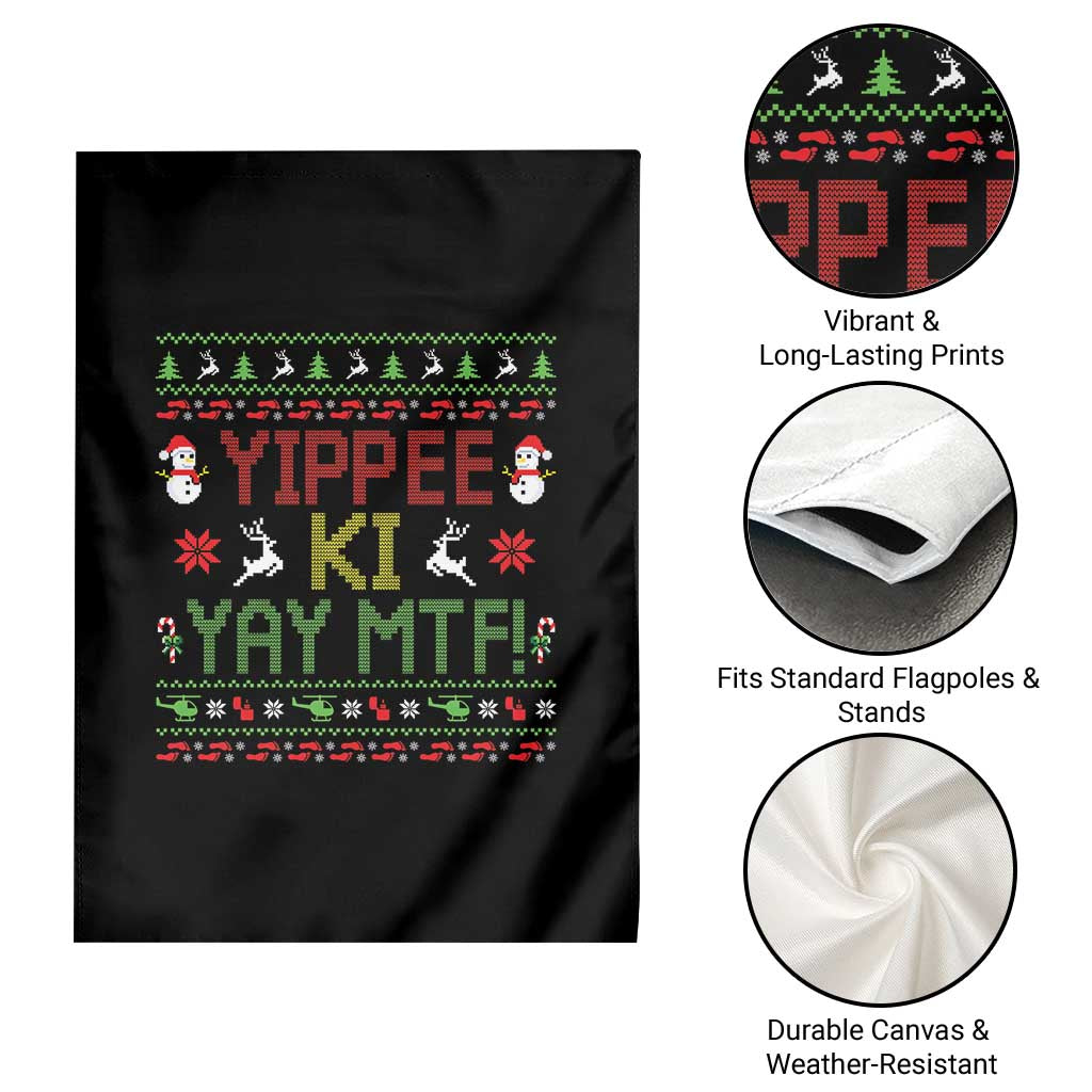 Yippee Ki Yay Garden Flag 80's Movie Xmas Gift Ugly Christmas - Wonder Print Shop