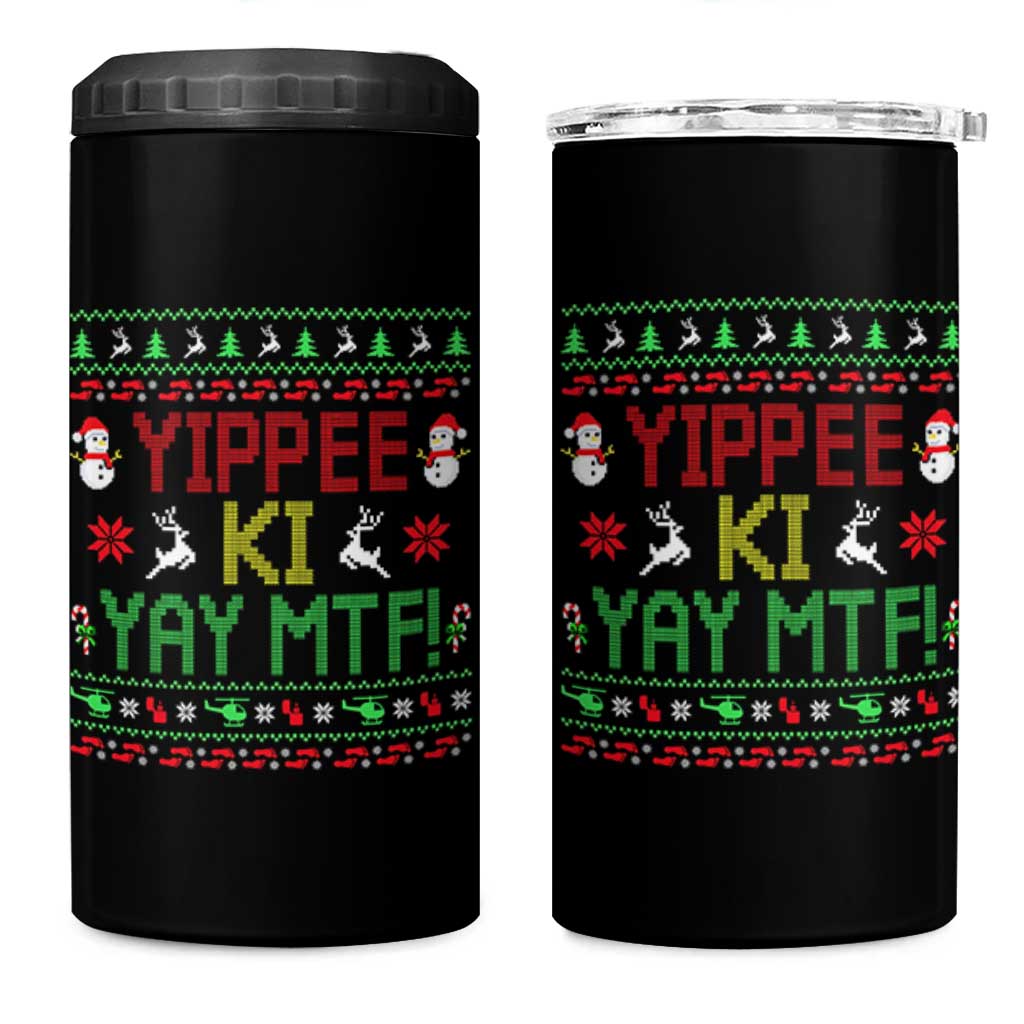 Yippee Ki Yay 4 in 1 Can Cooler Tumbler 80's Movie Xmas Gift Ugly Christmas - Wonder Print Shop