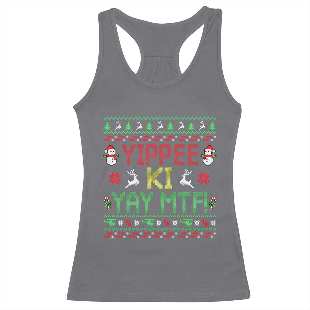 Yippee Ki Yay Racerback Tank Top 80's Movie Xmas Gift Ugly Christmas - Wonder Print Shop