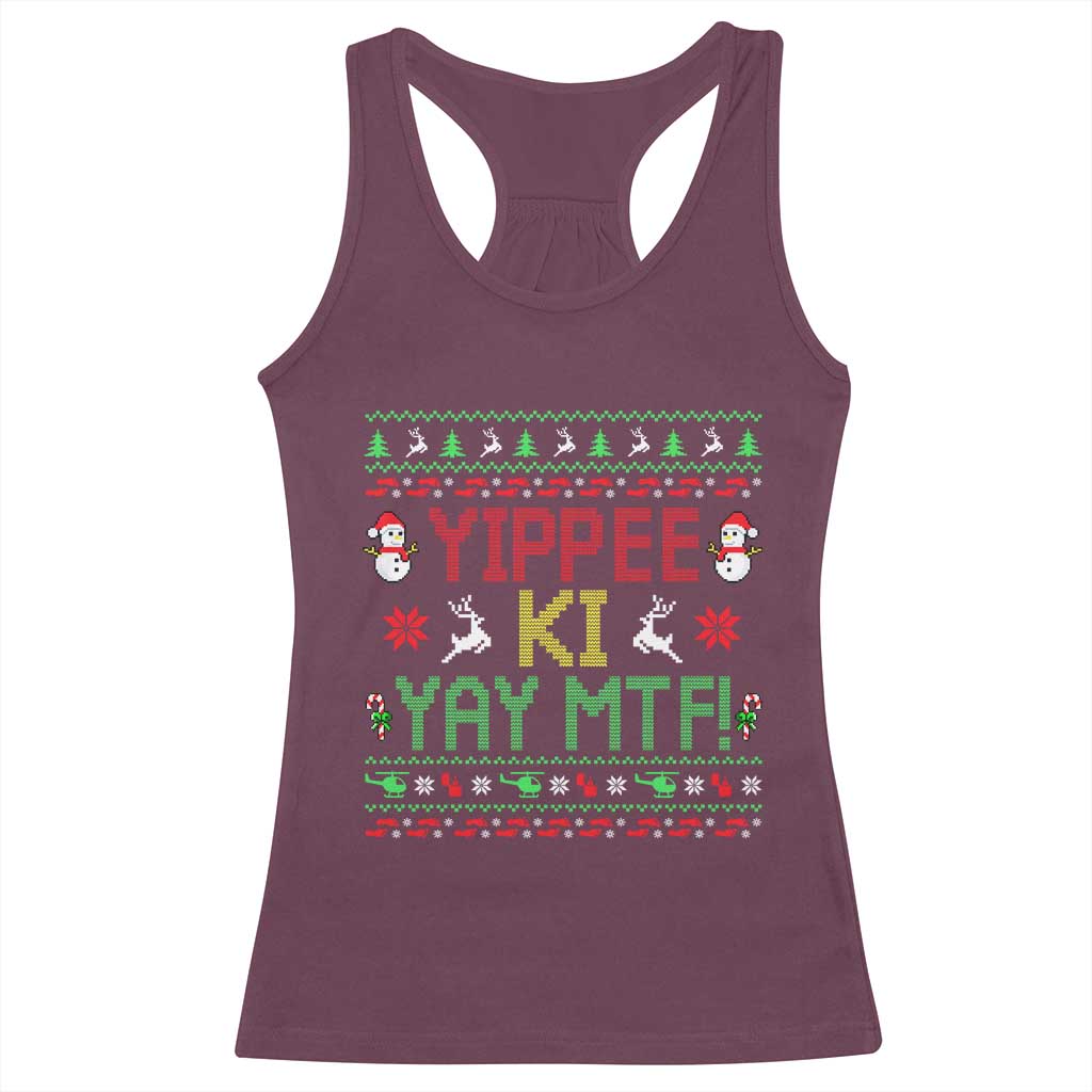 Yippee Ki Yay Racerback Tank Top 80's Movie Xmas Gift Ugly Christmas - Wonder Print Shop
