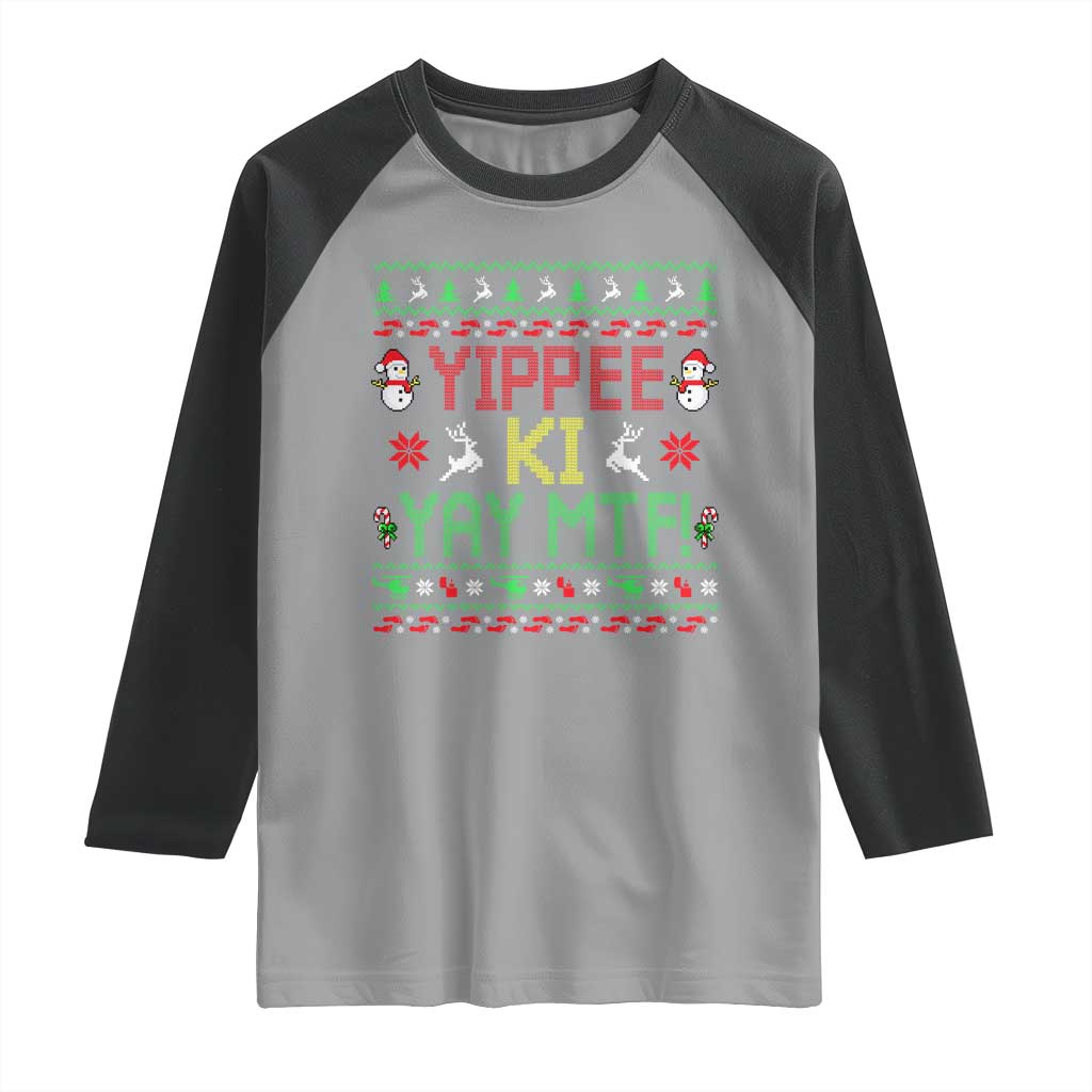 Yippee Ki Yay Raglan Shirt 80's Movie Xmas Gift Ugly Christmas - Wonder Print Shop