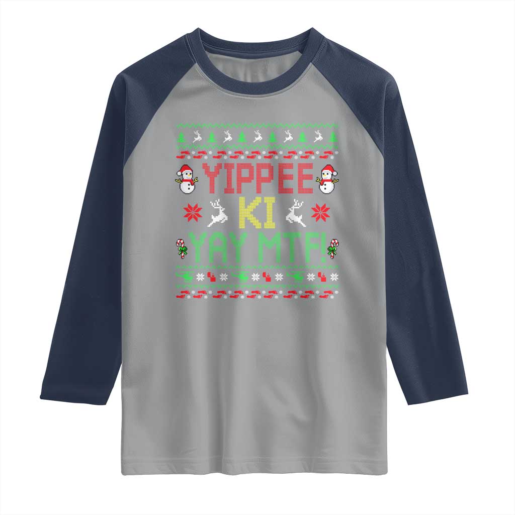Yippee Ki Yay Raglan Shirt 80's Movie Xmas Gift Ugly Christmas - Wonder Print Shop