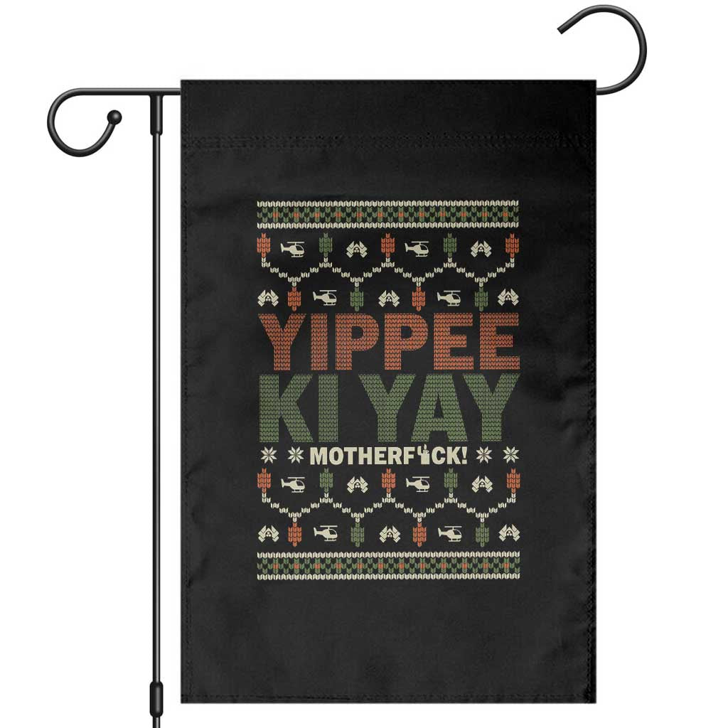 Yippee Ki Yay Garden Flag Retro 80's Movie Xmas Gift Ugly Christmas - Wonder Print Shop
