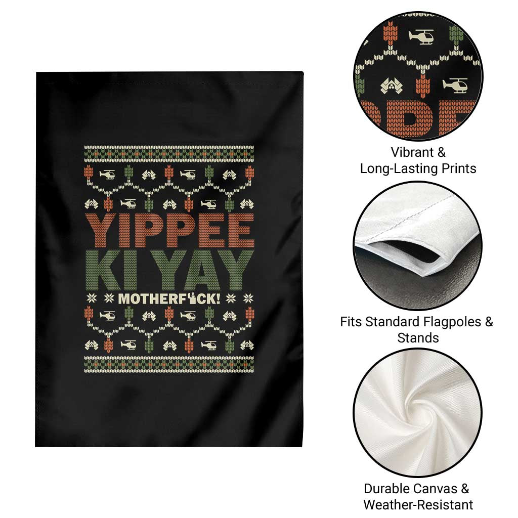 Yippee Ki Yay Garden Flag Retro 80's Movie Xmas Gift Ugly Christmas - Wonder Print Shop