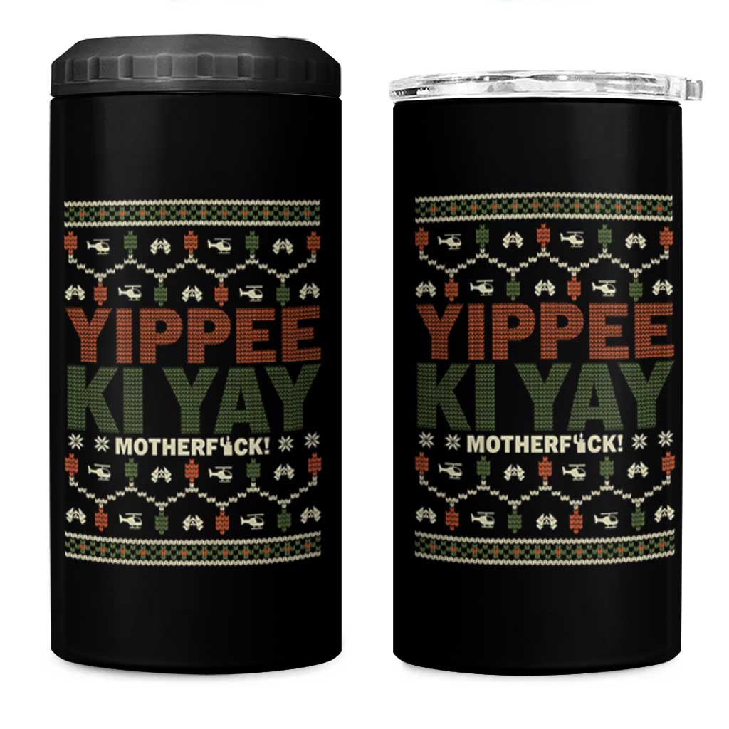 Yippee Ki Yay 4 in 1 Can Cooler Tumbler Retro 80's Movie Xmas Gift Ugly Christmas - Wonder Print Shop