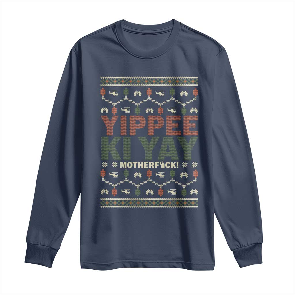 Yippee Ki Yay Long Sleeve Shirt Retro 80's Movie Xmas Gift Ugly Christmas - Wonder Print Shop