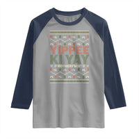 Yippee Ki Yay Raglan Shirt Retro 80's Movie Xmas Gift Ugly Christmas - Wonder Print Shop