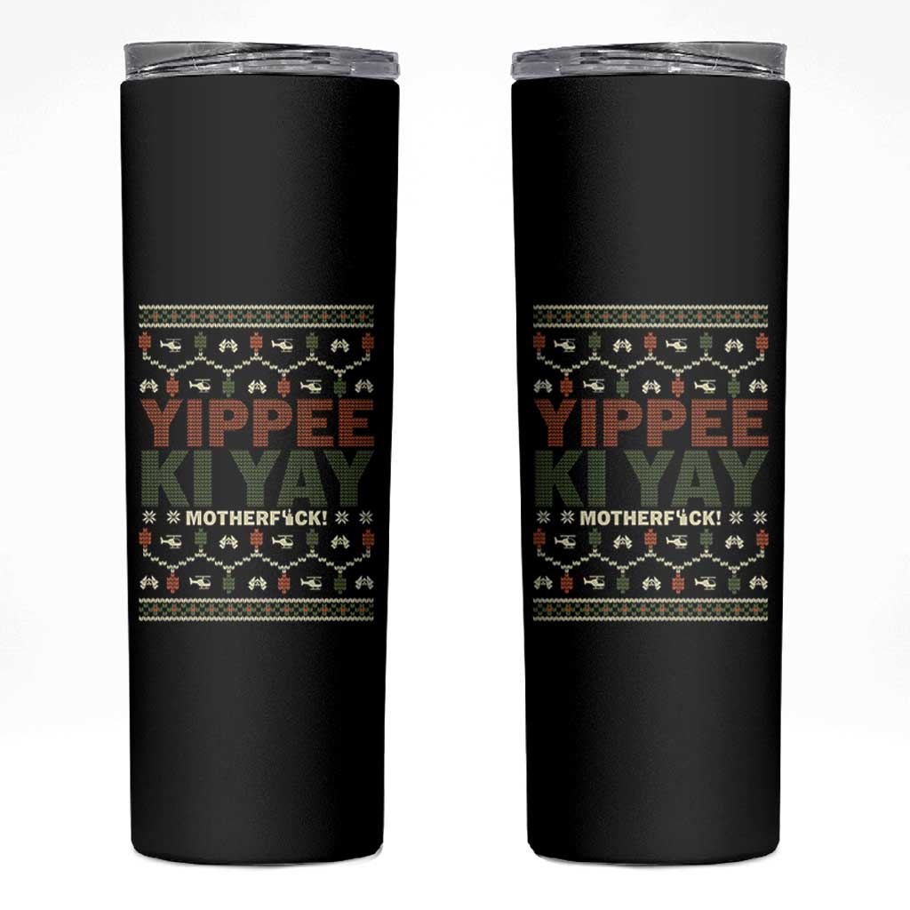 Yippee Ki Yay Skinny Tumbler Retro 80's Movie Xmas Gift Ugly Christmas - Wonder Print Shop