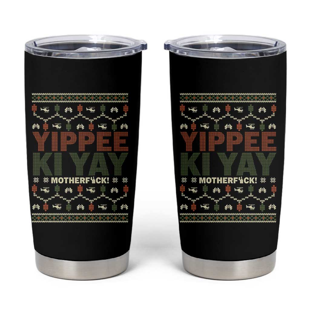 Yippee Ki Yay Tumbler Cup Retro 80's Movie Xmas Gift Ugly Christmas - Wonder Print Shop