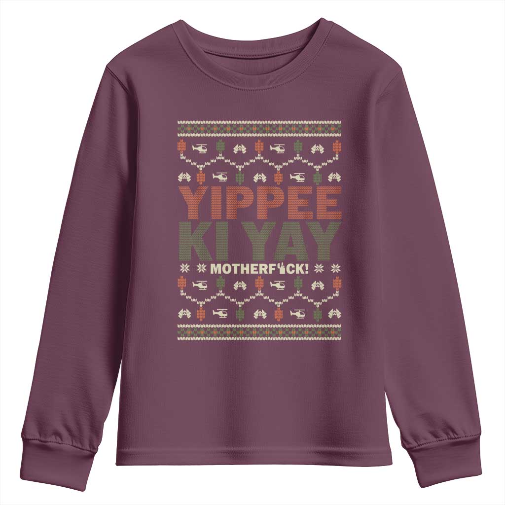 Yippee Ki Yay Youth Sweatshirt Retro 80's Movie Xmas Gift Ugly Christmas - Wonder Print Shop