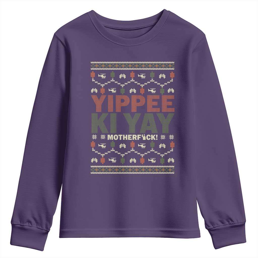 Yippee Ki Yay Youth Sweatshirt Retro 80's Movie Xmas Gift Ugly Christmas - Wonder Print Shop