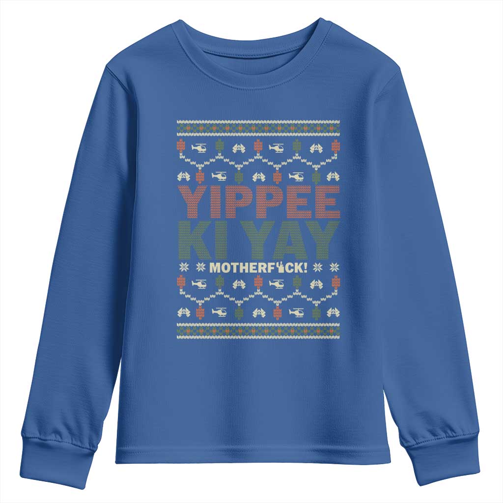 Yippee Ki Yay Youth Sweatshirt Retro 80's Movie Xmas Gift Ugly Christmas - Wonder Print Shop