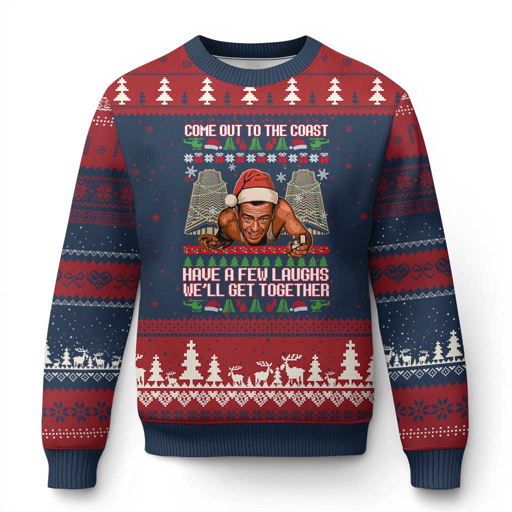 Nakatomi Plaza Party 1988 Ugly Christmas Sweater Come Out To The Coast Mcclane Ugly Xmas - Wonder Print Shop