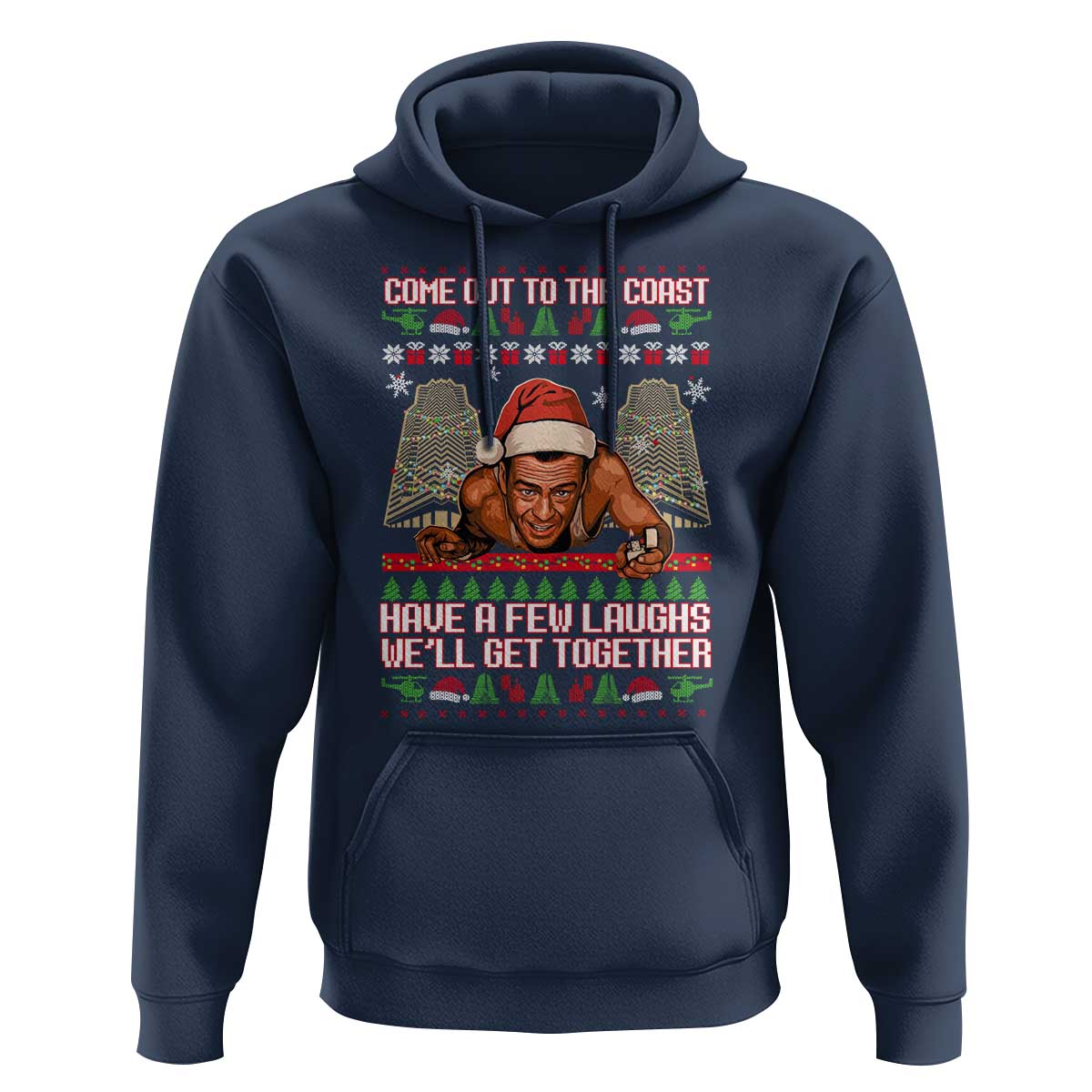 Nakatomi Plaza Party 1988 Hoodie Come Out To The Coast Mcclane Ugly Xmas - Wonder Print Shop
