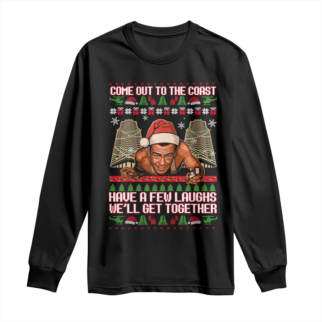 Nakatomi Plaza Party 1988 Long Sleeve Shirt Come Out To The Coast Mcclane Ugly Xmas - Wonder Print Shop