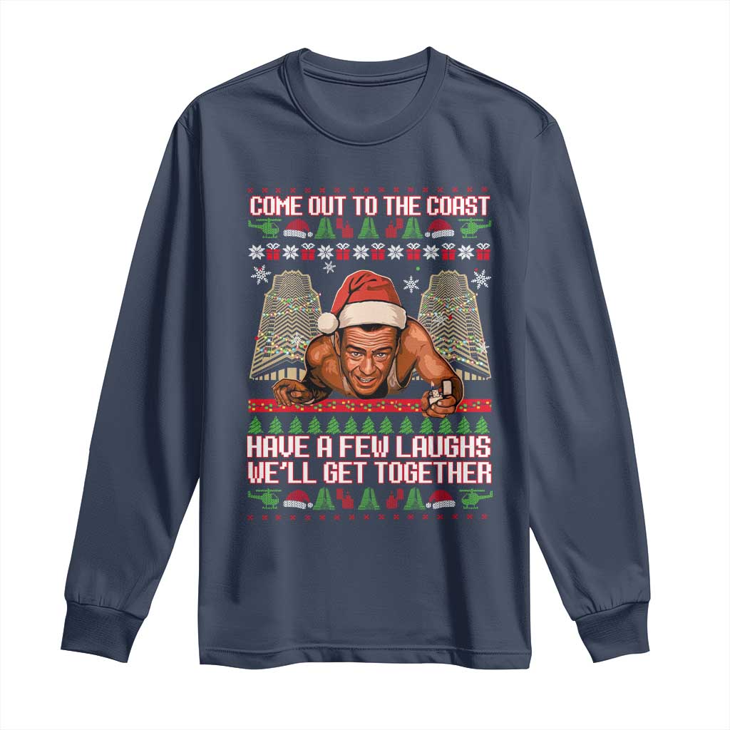Nakatomi Plaza Party 1988 Long Sleeve Shirt Come Out To The Coast Mcclane Ugly Xmas - Wonder Print Shop
