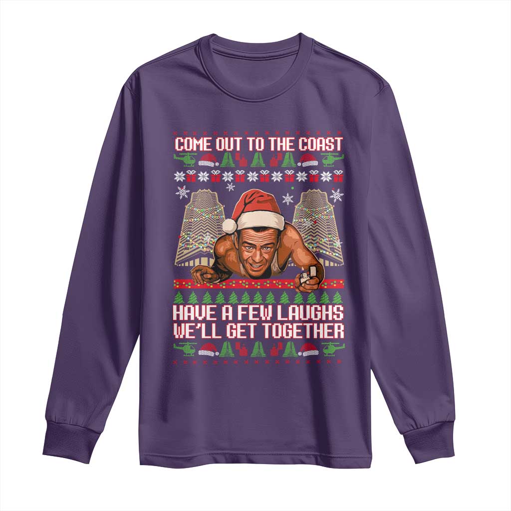 Nakatomi Plaza Party 1988 Long Sleeve Shirt Come Out To The Coast Mcclane Ugly Xmas - Wonder Print Shop