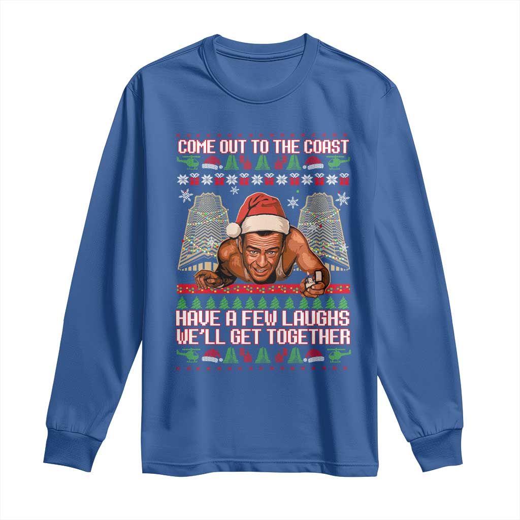 Nakatomi Plaza Party 1988 Long Sleeve Shirt Come Out To The Coast Mcclane Ugly Xmas - Wonder Print Shop