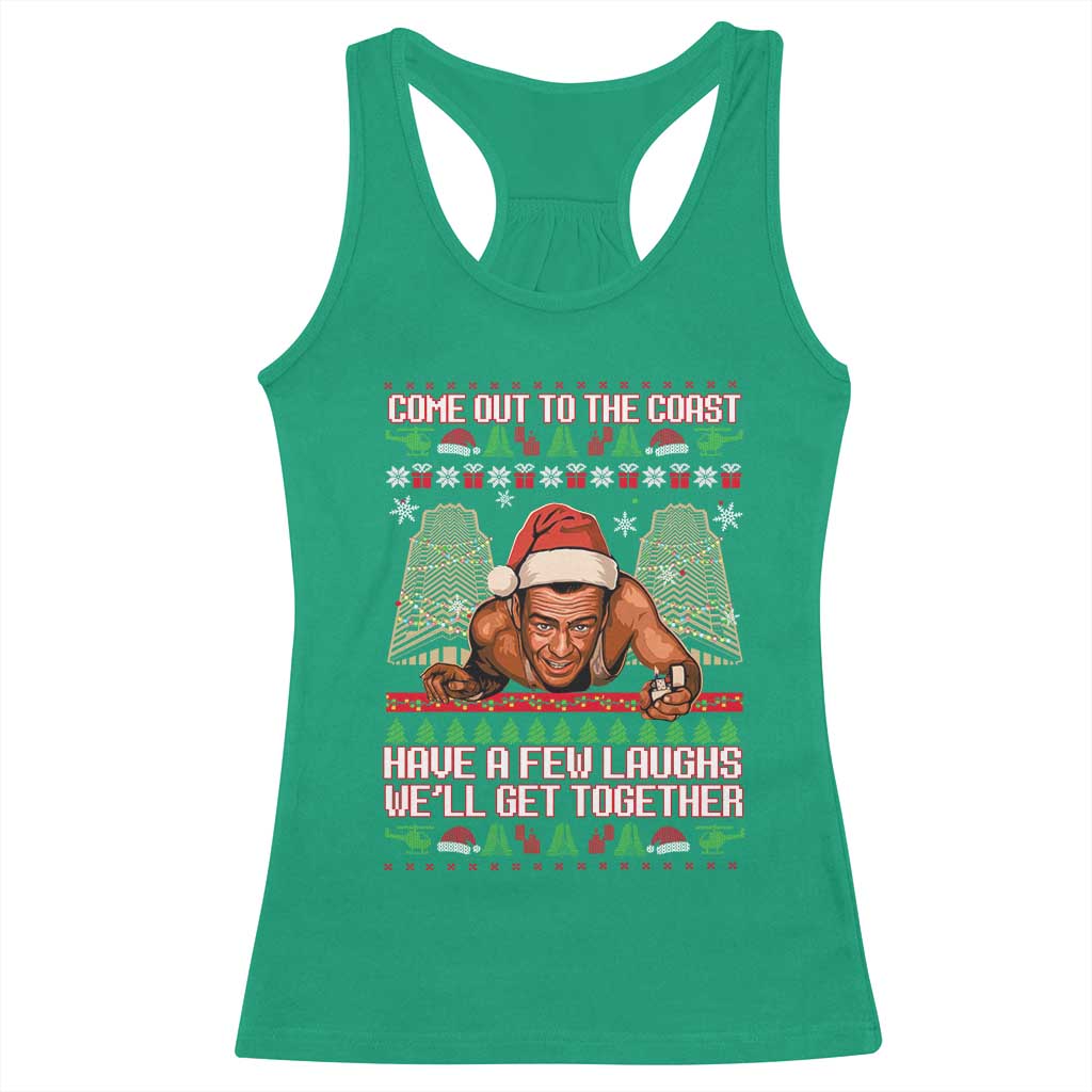Nakatomi Plaza Party 1988 Racerback Tank Top Come Out To The Coast Mcclane Ugly Xmas - Wonder Print Shop