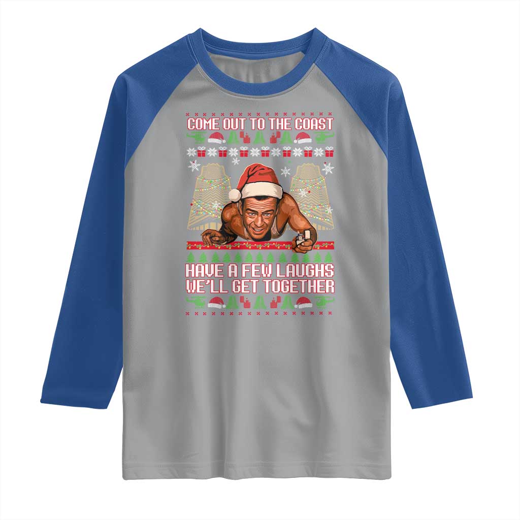 Nakatomi Plaza Party 1988 Raglan Shirt Come Out To The Coast Mcclane Ugly Xmas - Wonder Print Shop