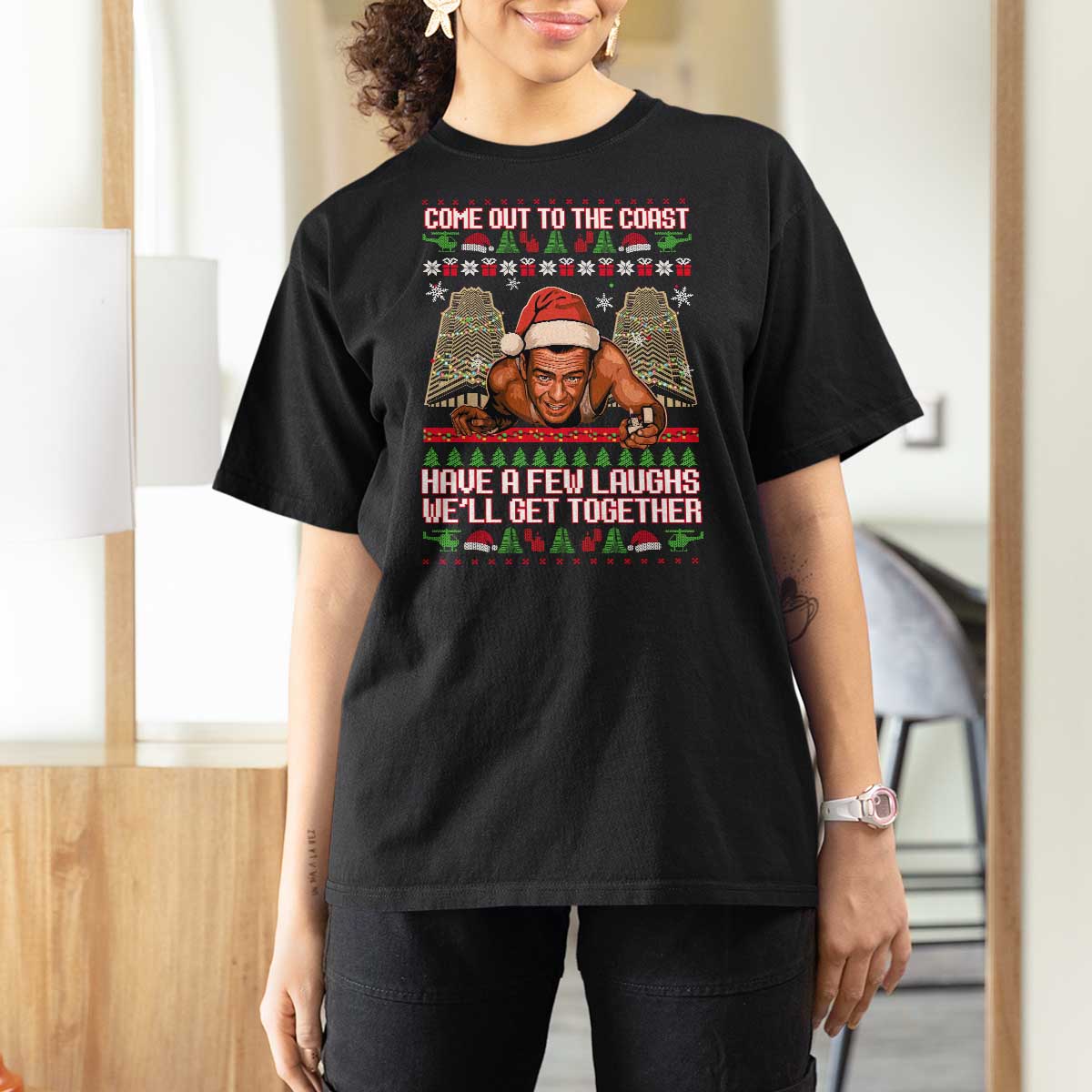 Nakatomi Plaza Party 1988 T Shirt For Women Come Out To The Coast Mcclane Ugly Xmas - Wonder Print Shop